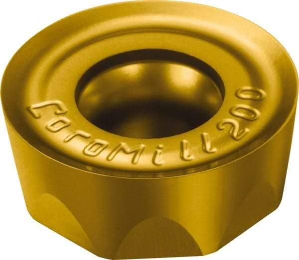 Sandvik Coromant - RCHT10T3M0 PL Grade 1025 Carbide Milling Insert - TiCN/TiN Finish, 3.97mm Thick, 10mm Inscribed Circle, 5mm Corner Radius - Eagle Tool & Supply