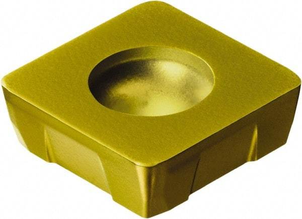 Sandvik Coromant - R210090412 KM Grade 1020 Carbide Milling Insert - TiAlN Finish, 4mm Thick, 9.4mm Inscribed Circle, 1mm Corner Radius - Eagle Tool & Supply
