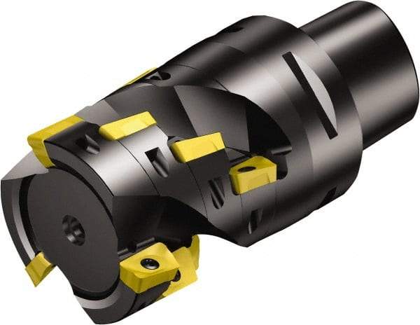 Sandvik Coromant - 5 Inserts, 80mm Cut Diam, 80mm Arbor Diam, 57mm Max Depth of Cut, Indexable Square-Shoulder Face Mill - 90° Lead Angle, 102.6mm High, R390-18.. Insert Compatibility, Through Coolant, Series CoroMill 390 - Eagle Tool & Supply