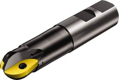 Sandvik Coromant - 5/8" Cut Diam, 14.1986mm Max Depth of Cut, 3/4" Shank Diam, 108.75mm OAL, Indexable Ball Nose End Mill - 33.4mm Head Length, Weldon Flat Shank, RA216..Mxx Toolholder, RA216-1603 Insert - Eagle Tool & Supply