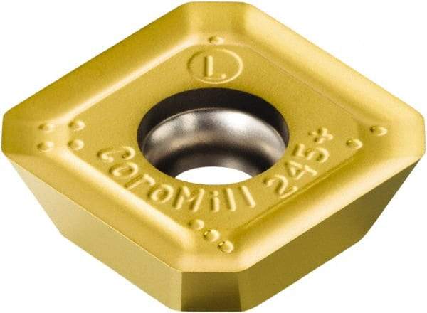Sandvik Coromant - R24512T3 ML Grade 1025 Carbide Milling Insert - TiCN/TiN Finish, 5/32" Thick, 13.4mm Inscribed Circle, 1.5mm Corner Radius - Eagle Tool & Supply