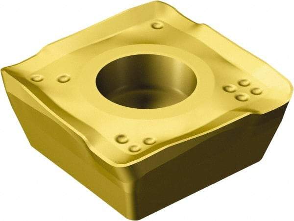 Sandvik Coromant - 490R140408 PM Grade 1020 Carbide Milling Insert - TiAlN Finish, 3.9mm Thick, 13.8mm Inscribed Circle, 0.8mm Corner Radius - Eagle Tool & Supply
