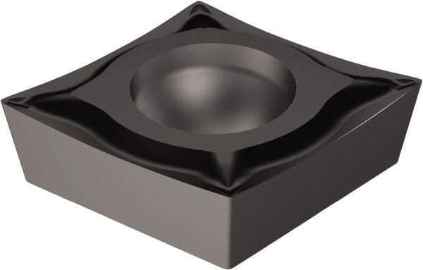 Sandvik Coromant - CCET21.503 UM Grade 1105 Carbide Turning Insert - TiAlN Finish, 80° Diamond, 1/4" Inscr Circle, 3/32" Thick, 0.1mm Corner Radius - Eagle Tool & Supply
