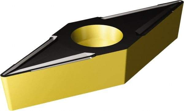Sandvik Coromant - VBMT331 UR Grade 4335 Carbide Turning Insert - TiCN/AI2O3/TiN Finish, 35° Diamond, 3/8" Inscr Circle, 3/16" Thick, 1/64" Corner Radius - Eagle Tool & Supply