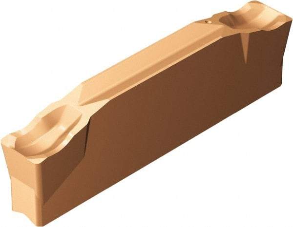 Sandvik Coromant - N123x2J CR 1145 Grade, 0.1969" Cutting Width, Carbide Cutoff Insert - 0° Neutral Lead Angle, 0.0157" Cnr Rad, TiAlN/AlCr2O3 Coated - Eagle Tool & Supply