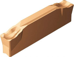 Sandvik Coromant - N123x2J CR 1145 Grade, 0.1969" Cutting Width, Carbide Cutoff Insert - 0° Neutral Lead Angle, 0.0157" Cnr Rad, TiAlN/AlCr2O3 Coated - Eagle Tool & Supply