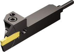 Sandvik Coromant - QS, Internal or External, Left Hand, 0.67" Max Depth of Cut, Indexable Grooving Tool Holder - N123G2-0300-0003-TF Insert Compatibility, 5/8" Shank Height, 5/8" Shank Width, 2.7559" OAL, Through Coolant - Eagle Tool & Supply