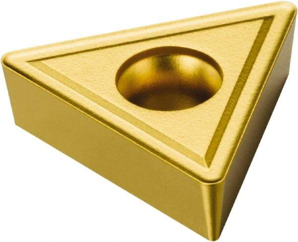 Sandvik Coromant - TCMT22 56 Grade 235 Carbide Indexable Drill Insert - TiCN/TiN Finish, Triangle, 1/2" Inscribed Circle - Eagle Tool & Supply