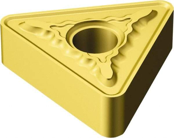Sandvik Coromant - TNMG542 MR Grade 235 Carbide Turning Insert - TiCN/TiN Finish, 60° Triangle, 5/8" Inscr Circle, 1/4" Thick, 1/32" Corner Radius - Eagle Tool & Supply