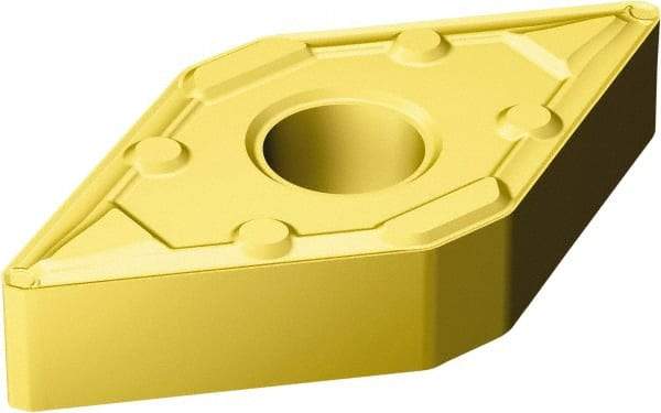 Sandvik Coromant - DNMX432 WF Grade 1525 Cermet Turning Insert - TiCN/TiN Finish, 55° Parallelogram, 1/2" Inscr Circle, 3/16" Thick, 1/32" Corner Radius - Eagle Tool & Supply