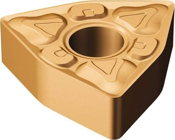 Sandvik Coromant - WNMG433 XM Grade GC15 Carbide Turning Insert - 80° Trigon, 1/2" Inscr Circle, 3/16" Thick, 3/64" Corner Radius - Eagle Tool & Supply