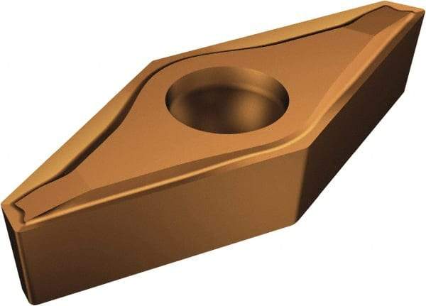 Sandvik Coromant - VCEX2203 F Grade 1115 Carbide Turning Insert - TiAlN/AlCr2O3 Finish, 35° Diamond, 3/8" Inscr Circle, 1/8" Thick, 0.1mm Corner Radius - Eagle Tool & Supply