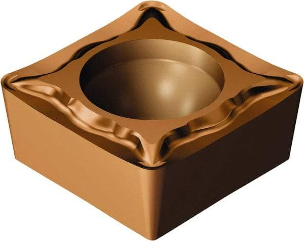 Sandvik Coromant - SCMT32.52 UM Grade 1125 Carbide Turning Insert - TiAlN/AlCr2O3 Finish, 90° Square, 3/8" Inscr Circle, 5/32" Thick, 1/32" Corner Radius - Eagle Tool & Supply