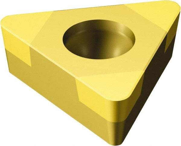 Sandvik Coromant - TCGW1.81.51 Grade 7015 CBN Turning Insert - TiN Finish, 60° Triangle, 7/32" Inscr Circle, 3/32" Thick, 1/64" Corner Radius - Eagle Tool & Supply