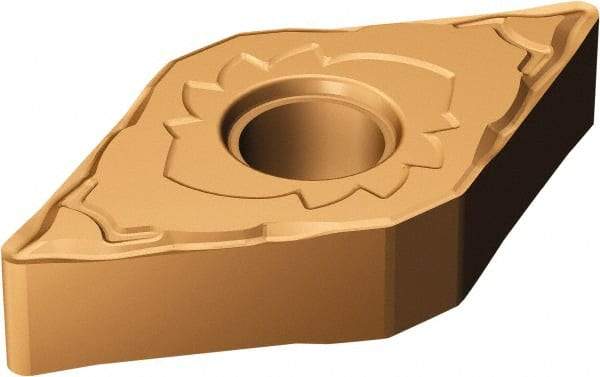 Sandvik Coromant - DNMG431 SF Grade 1115 Carbide Turning Insert - TiAlN/AlCr2O3 Finish, 55° Diamond, 1/2" Inscr Circle, 3/16" Thick, 1/64" Corner Radius - Eagle Tool & Supply