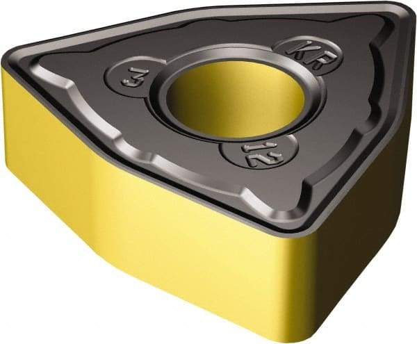 Sandvik Coromant - WNMG333 KR Grade 3210 Carbide Turning Insert - 80° Trigon, 3/8" Inscr Circle, 3/16" Thick, 3/64" Corner Radius - Eagle Tool & Supply