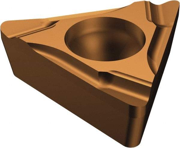 Sandvik Coromant - TCGT21.5 K Grade 1125 Carbide Turning Insert - TiAlN/AlCr2O3 Finish, 60° Triangle, 1/4" Inscr Circle, 3/32" Thick, 0.2mm Corner Radius - Eagle Tool & Supply