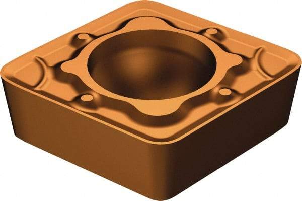 Sandvik Coromant - CCMT21.52 WM Grade 1115 Carbide Turning Insert - TiAlN/AlCr2O3 Finish, 80° Diamond, 1/4" Inscr Circle, 3/32" Thick, 1/32" Corner Radius - Eagle Tool & Supply
