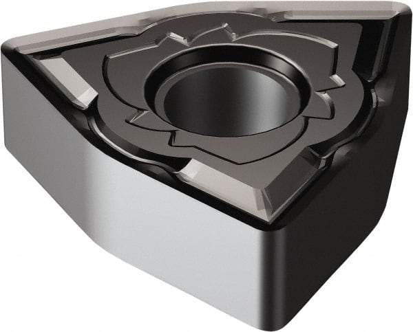 Sandvik Coromant - WNMG432 SM Grade 1105 Carbide Turning Insert - TiAlN Finish, 80° Trigon, 1/2" Inscr Circle, 3/16" Thick, 1/32" Corner Radius - Eagle Tool & Supply