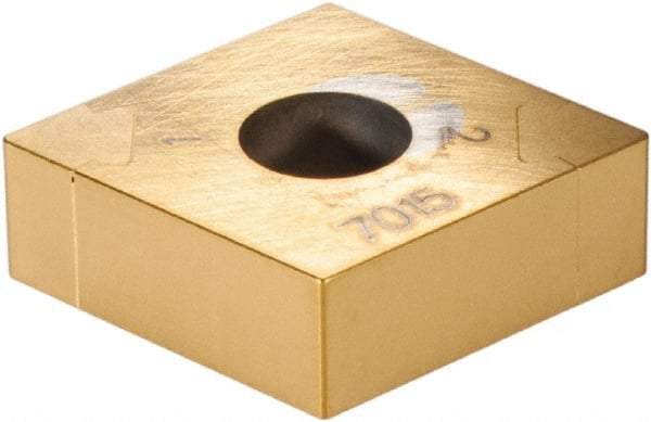 Sandvik Coromant - CNGA431 Grade 7015 Carbide Turning Insert - TiN Finish, 80° Diamond, 1/2" Inscr Circle, 3/16" Thick, 1/64" Corner Radius - Eagle Tool & Supply