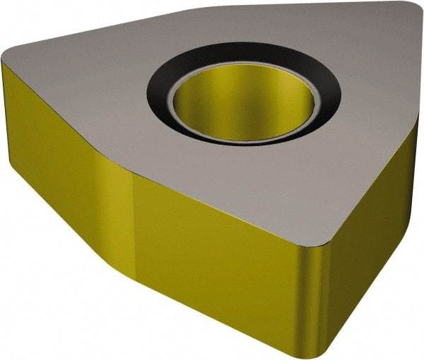 Sandvik Coromant - WNMA332 KR Grade 3225 Carbide Turning Insert - TiCN/Al2O3/TiN Finish, 80° Trigon, 1/4" Inscr Circle, 3/16" Thick, 1/32" Corner Radius - Eagle Tool & Supply