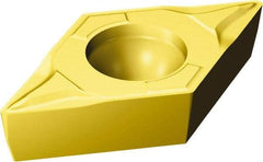 Sandvik Coromant - DCMT32.51 MF Grade 2025 Carbide Turning Insert - TiCN/AI2O3/TiN Finish, 55° Diamond, 3/8" Inscr Circle, 5/32" Thick, 1/64" Corner Radius - Eagle Tool & Supply