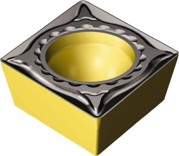 Sandvik Coromant - CPMT21.51 PM Grade 4325 Carbide Turning Insert - TiCN/AI2O3/TiN Finish, 80° Diamond, 1/4" Inscr Circle, 3/32" Thick, 1/64" Corner Radius - Eagle Tool & Supply