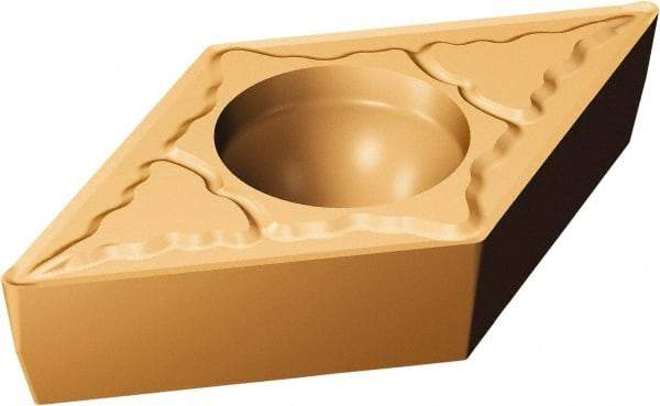 Sandvik Coromant - DPMT21.52 MM Grade 1125 Carbide Turning Insert - TiAlN/AlCr2O3 Finish, 55° Diamond, 1/4" Inscr Circle, 3/32" Thick, 1/32" Corner Radius - Eagle Tool & Supply