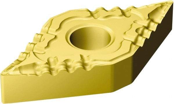 Sandvik Coromant - DNMG443 PF Grade 1525 Cermet Turning Insert - TiCN/TiN Finish, 55° Diamond, 1/2" Inscr Circle, 1/4" Thick, 3/64" Corner Radius - Eagle Tool & Supply