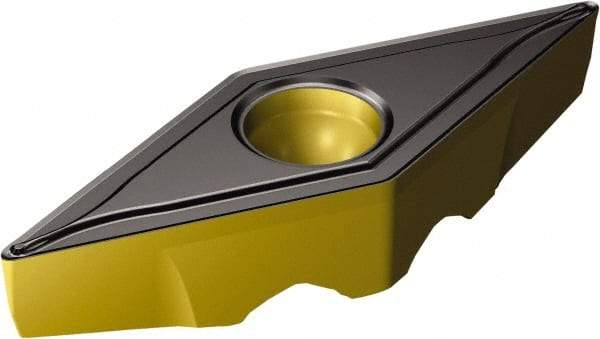 Sandvik Coromant - TRVB1308 F Grade 2220 Carbide Turning Insert - TiCN/AI2O3/TiN Finish, Diamond, 8mm Inscr Circle, 4.53mm Thick, 1/32" Corner Radius - Eagle Tool & Supply