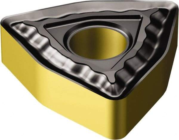 Sandvik Coromant - WNMG433 QM Grade 4305 Carbide Turning Insert - TiCN/AI2O3/TiN Finish, 80° Trigon, 1/2" Inscr Circle, 3/16" Thick, 3/64" Corner Radius - Eagle Tool & Supply