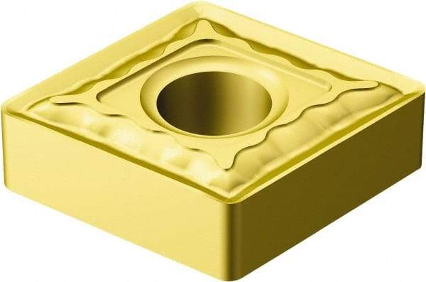 Sandvik Coromant - CNMG431 QM Grade 235 Carbide Turning Insert - TiCN/TiN Finish, 80° Diamond, 1/2" Inscr Circle, 3/16" Thick, 1/64" Corner Radius - Eagle Tool & Supply