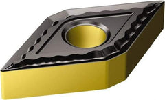 Sandvik Coromant - DNMG433 QM Grade 4315 Carbide Turning Insert - TiCN/AI2O3/TiN Finish, 55° Diamond, 1/2" Inscr Circle, 3/16" Thick, 3/64" Corner Radius - Eagle Tool & Supply