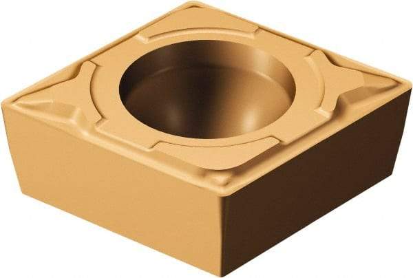 Sandvik Coromant - CCMT21.51 MF Grade 1115 Carbide Turning Insert - TiAlN/AlCr2O3 Finish, 80° Diamond, 1/4" Inscr Circle, 3/32" Thick, 1/64" Corner Radius - Eagle Tool & Supply