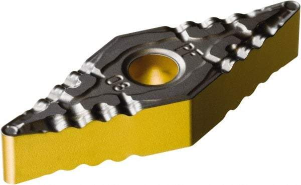 Sandvik Coromant - VNMG332 PF Grade 1515 Carbide Turning Insert - TiCN/Al2O3/TiN Finish, 35° Diamond, 3/8" Inscr Circle, 3/16" Thick, 1/32" Corner Radius - Eagle Tool & Supply