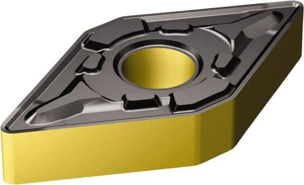 Sandvik Coromant - DNMG442 PR Grade 4335 Carbide Turning Insert - TiCN/AI2O3/TiN Finish, 55° Diamond, 1/2" Inscr Circle, 1/4" Thick, 1/32" Corner Radius - Eagle Tool & Supply