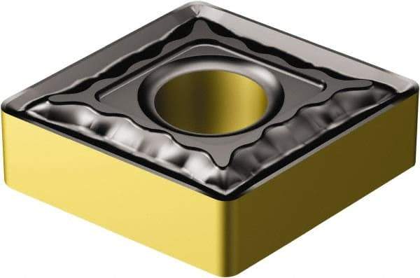 Sandvik Coromant - CNMG433 QM Grade 2220 Carbide Turning Insert - TiCN/AI2O3/TiN Finish, 80° Diamond, 1/2" Inscr Circle, 3/16" Thick, 3/64" Corner Radius - Eagle Tool & Supply