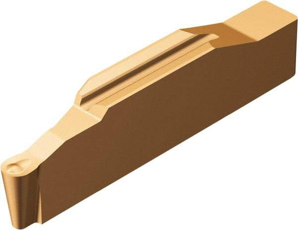 Sandvik Coromant - 0.5L123H1-0200 RO 2mm Cutting Width Carbide Grooving Insert - 5mm Max Depth of Cut, Left Hand, 1mm Corner Radius, TiAlN Finish - Eagle Tool & Supply
