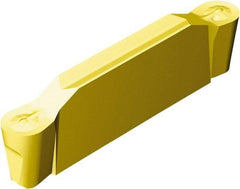 Sandvik Coromant - E2N123x2 RO 2.39mm Cutting Width Carbide Grooving Insert - 19mm Max Depth of Cut, Neutral, 1.2mm Corner Radius, TiAlN/TiN Finish - Eagle Tool & Supply