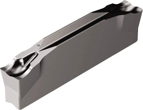 Sandvik Coromant - N123x2F CM 1105 Grade, 0.0984" Cutting Width, Carbide Cutoff Insert - 0° Neutral Lead Angle, 0.0079" Cnr Rad, TiAlN Coated - Eagle Tool & Supply