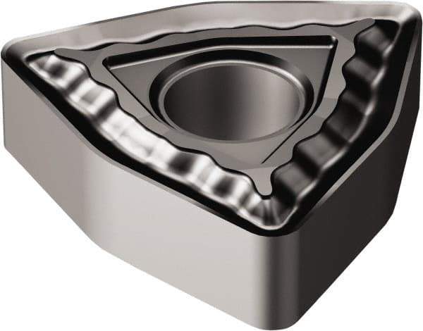 Sandvik Coromant - WNMG432 QM Grade 1105 Carbide Turning Insert - TiAlN Finish, 80° Trigon, 1/2" Inscr Circle, 3/16" Thick, 1/32" Corner Radius - Eagle Tool & Supply