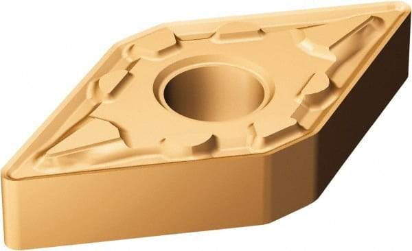 Sandvik Coromant - DNMG442 MM Grade 1115 Carbide Turning Insert - TiAlN/AlCr2O3 Finish, 55° Diamond, 1/2" Inscr Circle, 1/4" Thick, 1/32" Corner Radius - Eagle Tool & Supply