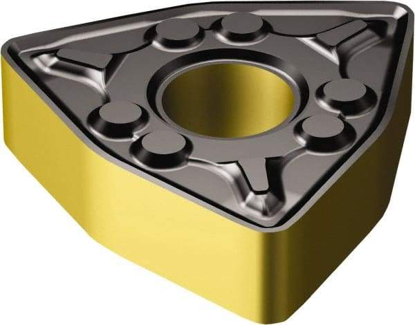 Sandvik Coromant - WNMG332 WMX Grade 4325 Carbide Turning Insert - TiCN/AI2O3/TiN Finish, 80° Trigon, 3/8" Inscr Circle, 3/16" Thick, 1/32" Corner Radius - Eagle Tool & Supply