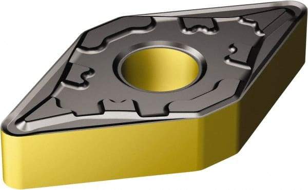 Sandvik Coromant - DNMG442 KF Grade 3210 Carbide Turning Insert - TiCN/AI2O3/TiN Finish, 55° Diamond, 1/2" Inscr Circle, 1/4" Thick, 1/32" Corner Radius - Eagle Tool & Supply