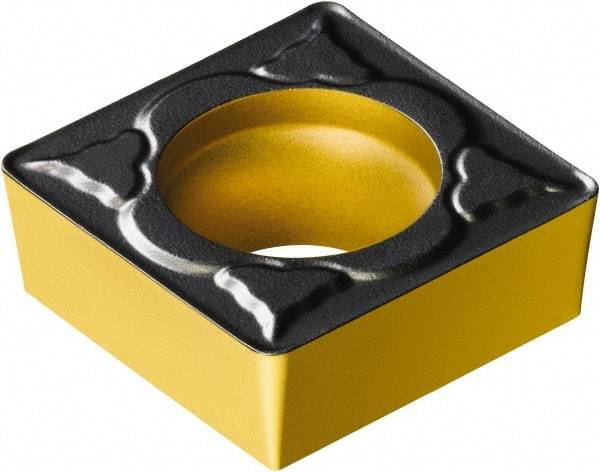 Sandvik Coromant - SCMT433 PM Grade 4335 Carbide Turning Insert - TiCN/AI2O3/TiN Finish, 90° Square, 1/2" Inscr Circle, 3/16" Thick, 3/64" Corner Radius - Eagle Tool & Supply