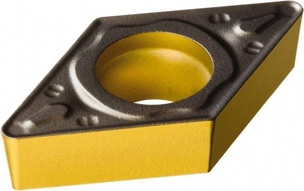 Sandvik Coromant - DCMT32.52 PR Grade 4305 Carbide Turning Insert - TiCN/Al2O3/TiN Finish, 55° Diamond, 3/8" Inscr Circle, 5/32" Thick, 1/32" Corner Radius - Eagle Tool & Supply