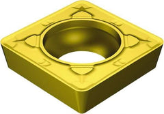 Sandvik Coromant - SCMT432 MR Grade 2025 Carbide Turning Insert - TiCN/Al2O3/TiN Finish, 90° Square, 1/2" Inscr Circle, 3/16" Thick, 1/32" Corner Radius - Eagle Tool & Supply