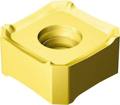 Sandvik Coromant - 345R13T5 MM Grade S40T Carbide Milling Insert - TiCN/Al2O3/TiN Finish, 5.95mm Thick, 13mm Inscribed Circle, 0.8mm Corner Radius - Eagle Tool & Supply
