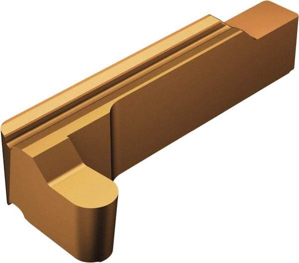 Sandvik Coromant - 0300R123 Grade 1115, 3mm Cutting Width Carbide Grooving Insert - 5mm Max Depth of Cut, Right Hand, 1.5mm Corner Radius, TiAlN/AlCr2O3 Finish - Eagle Tool & Supply