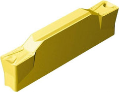 Sandvik Coromant - KN123 TM Grade 2135, 6mm Cutting Width Carbide Grooving Insert - 0.9055" Max Depth of Cut, Neutral, 0.8mm Corner Radius, TiCN/Al2O3/TiN Finish - Eagle Tool & Supply